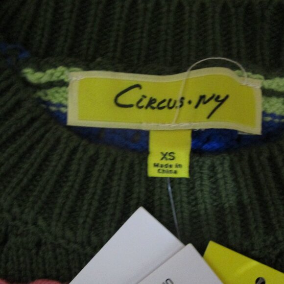 Circus by Sam Edelman stripe crochet crop sweater knit chunky striped NWT XS - Picture 5 of 16